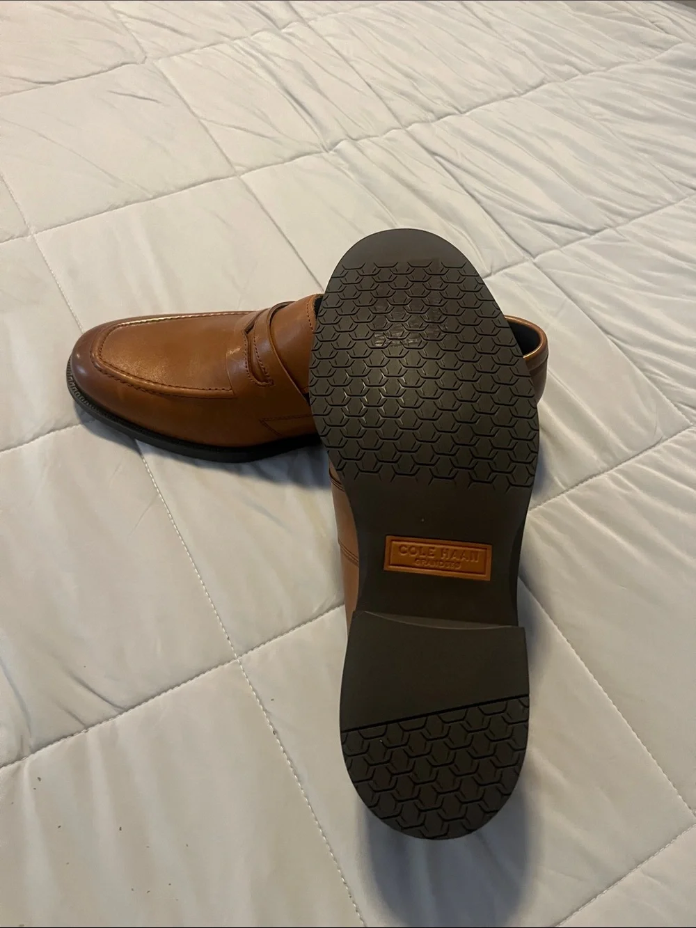 Cole Haan Tan Leather Penny Loafers